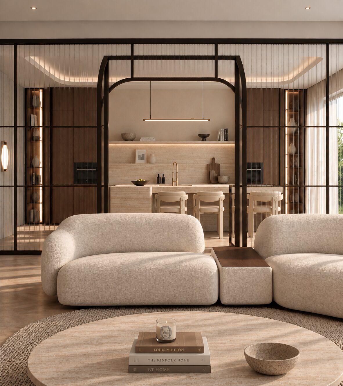 Salon avec verrière en arche, Studio Audrey Anna — projet Foch